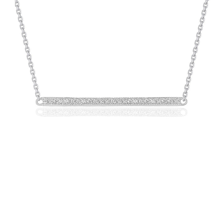 Diamanten staafhanger in 14 karaat witgoud (1/4 karaat)