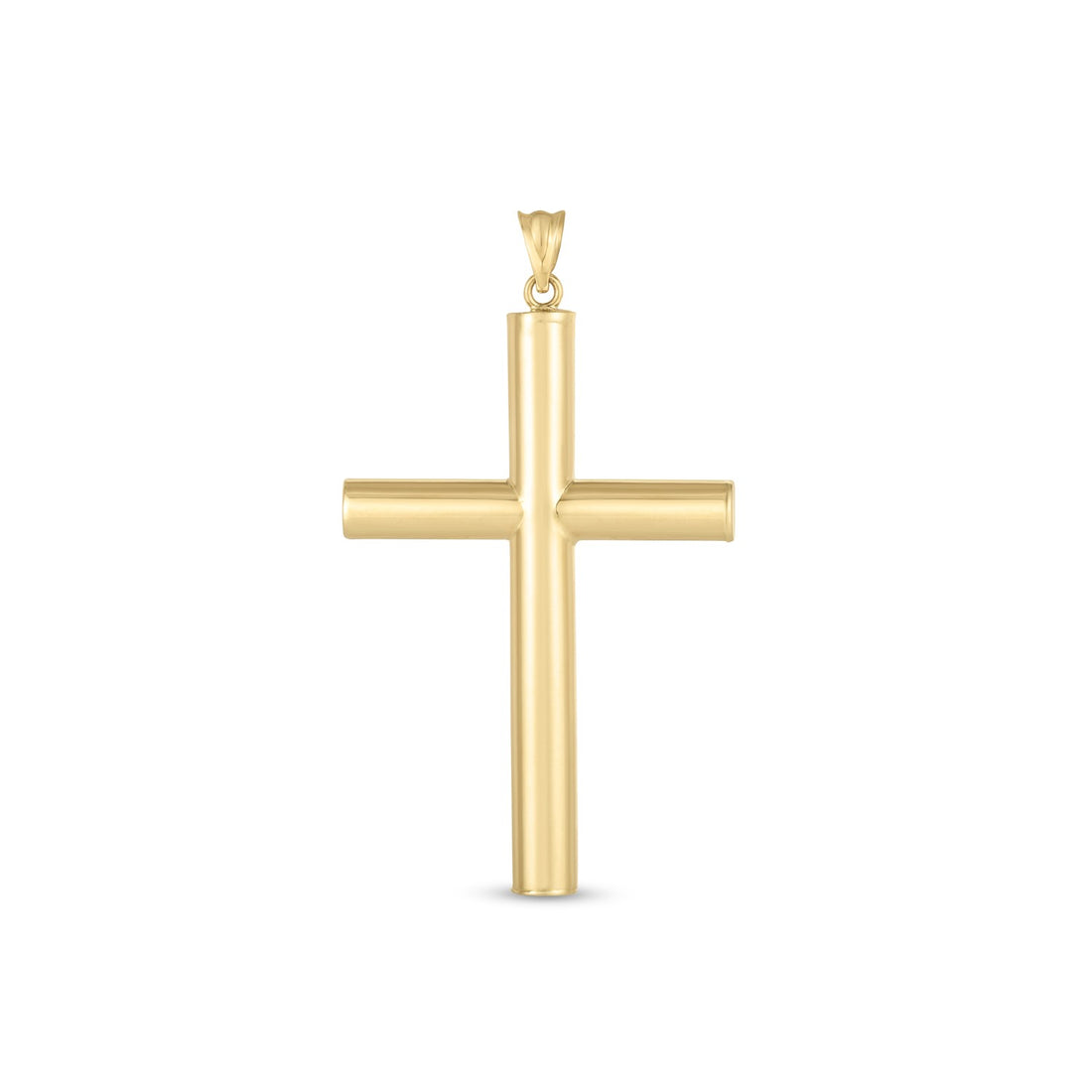 Pendentif croix classique en or jaune 14 carats poli miroir