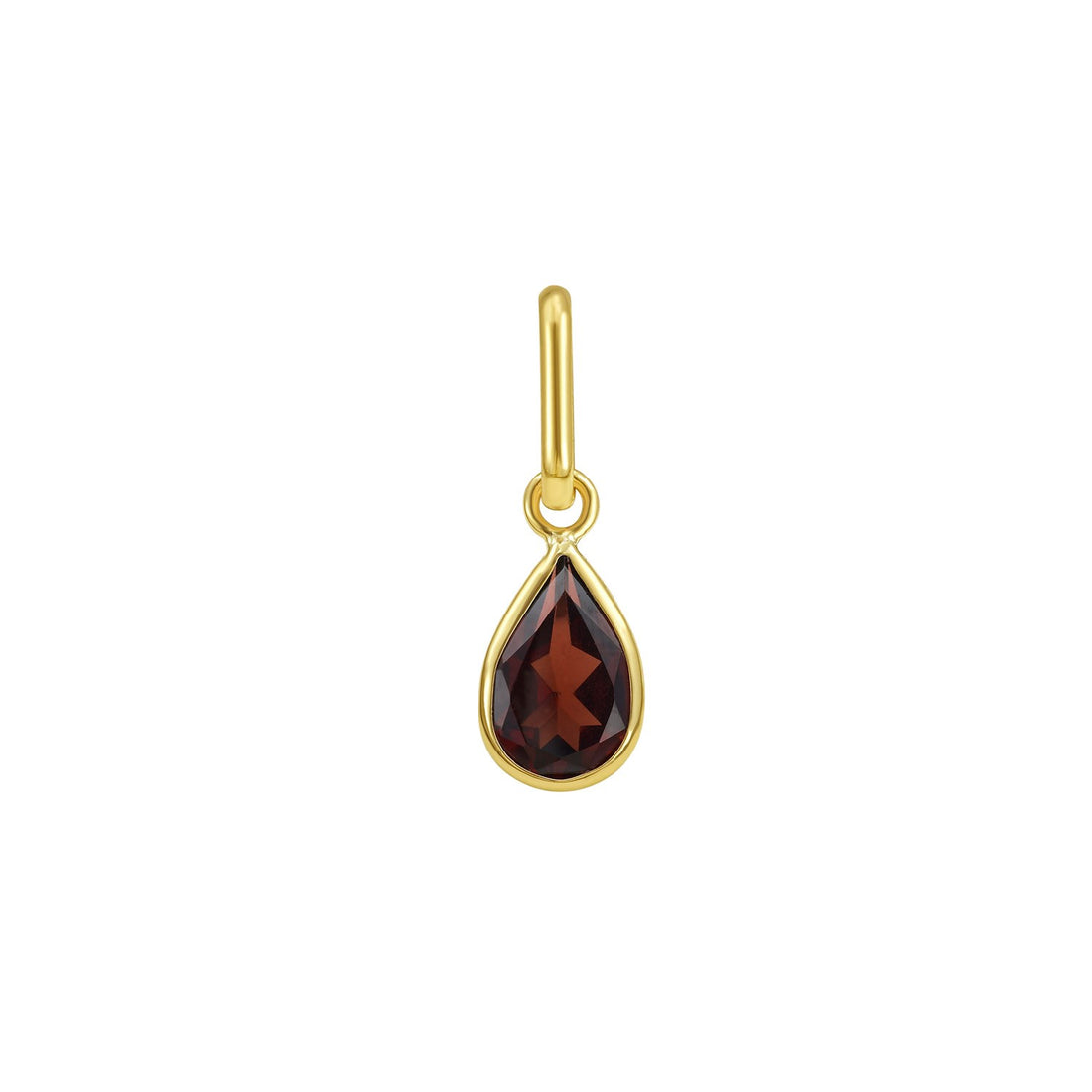 Pendentif en or jaune 14 carats avec grenat en forme de poire