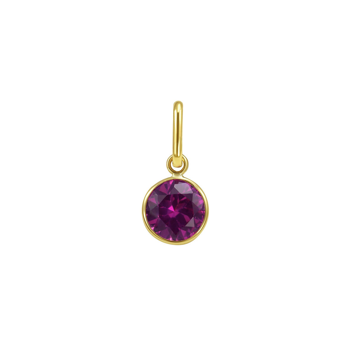 Pendentif en or jaune 14 carats avec saphir rose rond