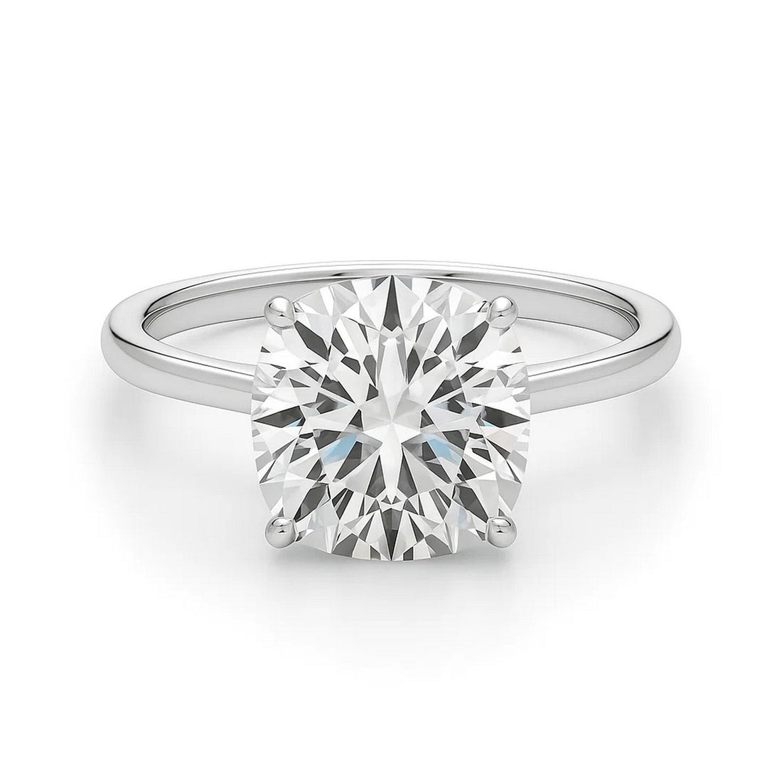 5 Carat Cushion Lab Grown IGI G/VS1 Diamond Solitaire Ring in 10K White Gold