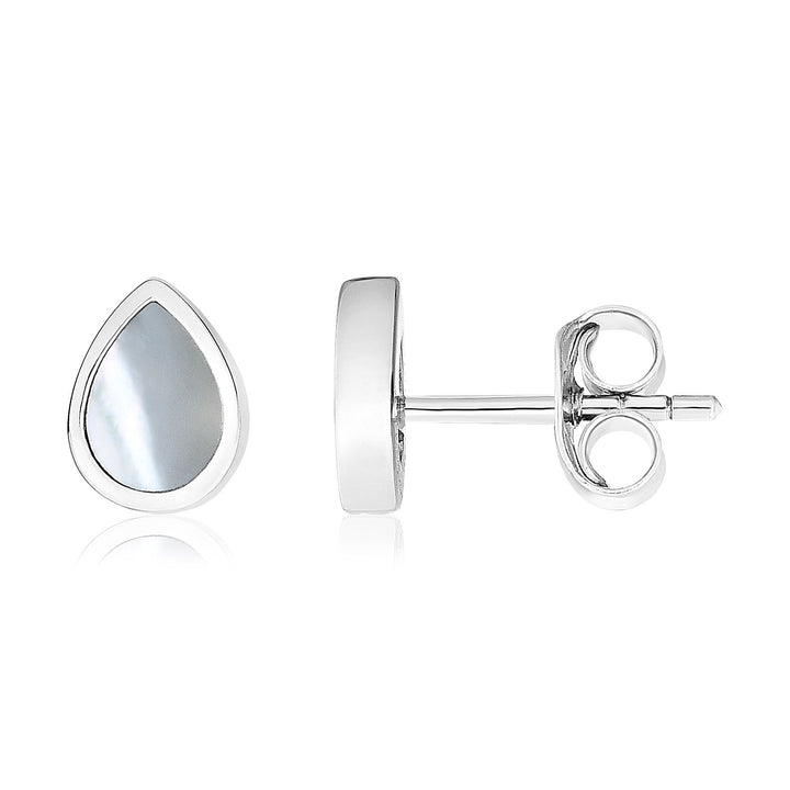 Sterling zilveren parelmoer traanvormige oorbellen