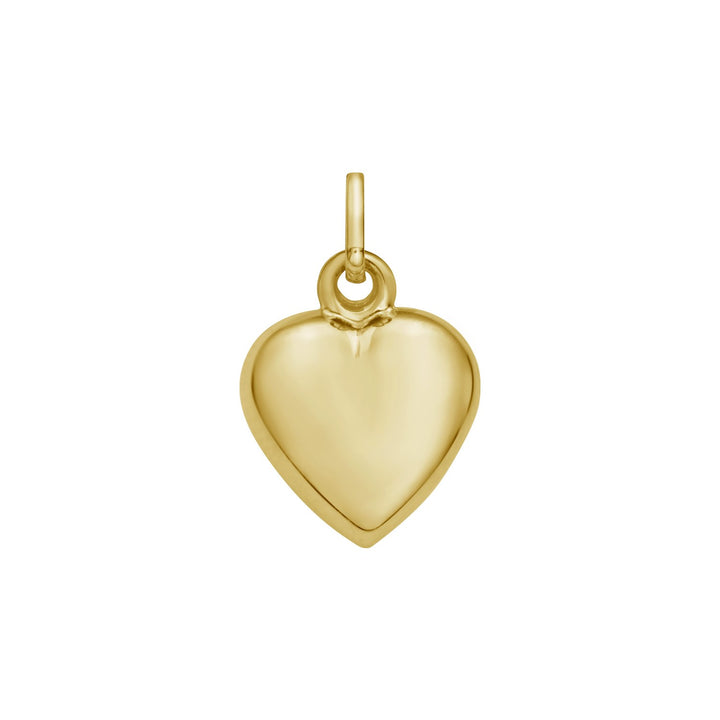 Pendentif en forme de petit cœur bombé en or jaune 14 carats poli