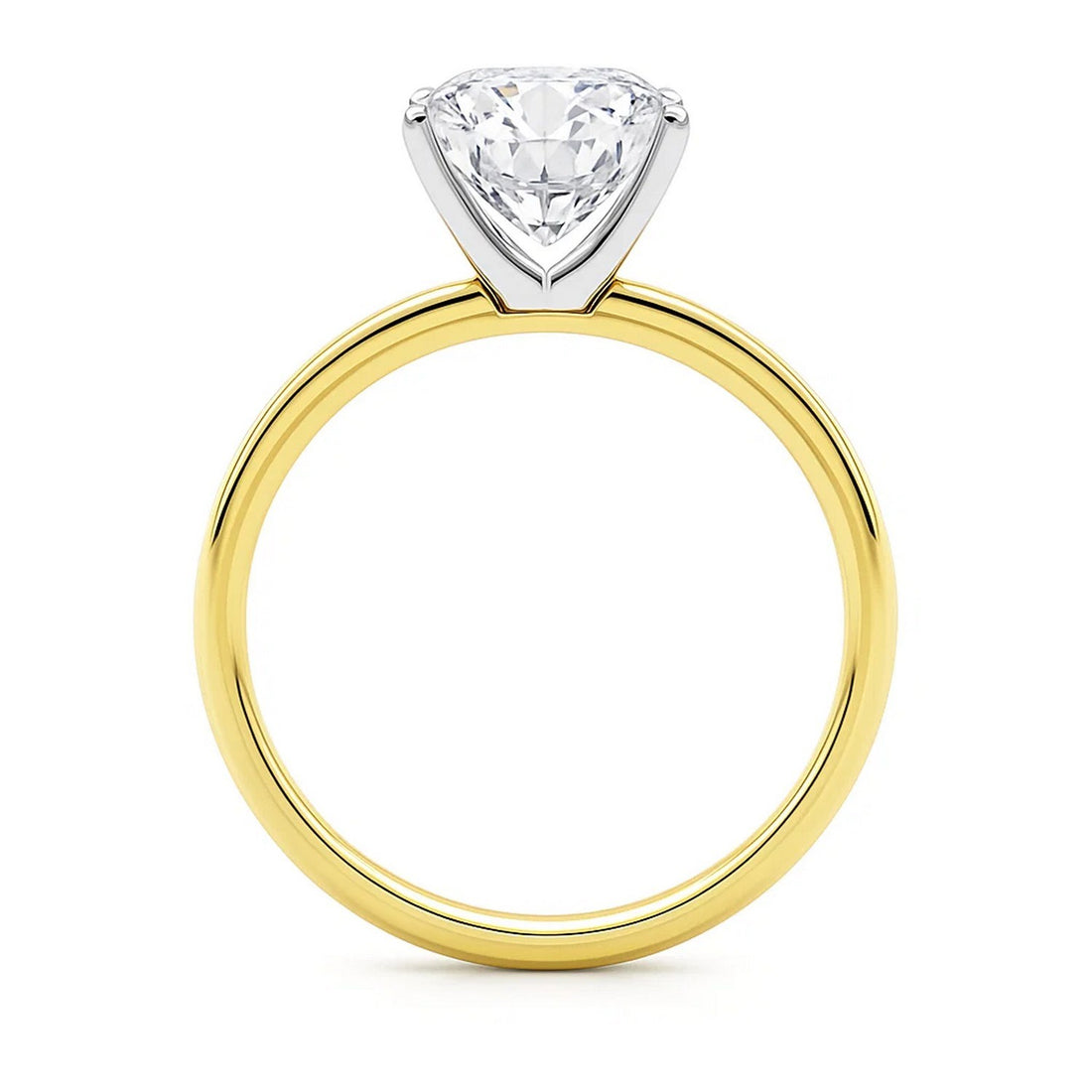 5 Carat Cushion Lab Grown IGI G/VS1 Diamond Solitaire Ring in 14K Yellow Gold