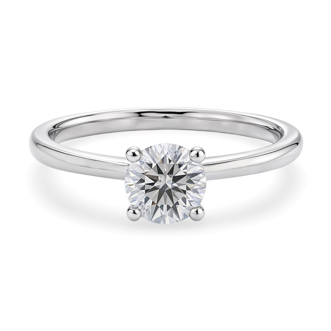 1 Carat Round Lab Grown IGI G/VS1 Diamond Solitaire Ring in Sterling Silver