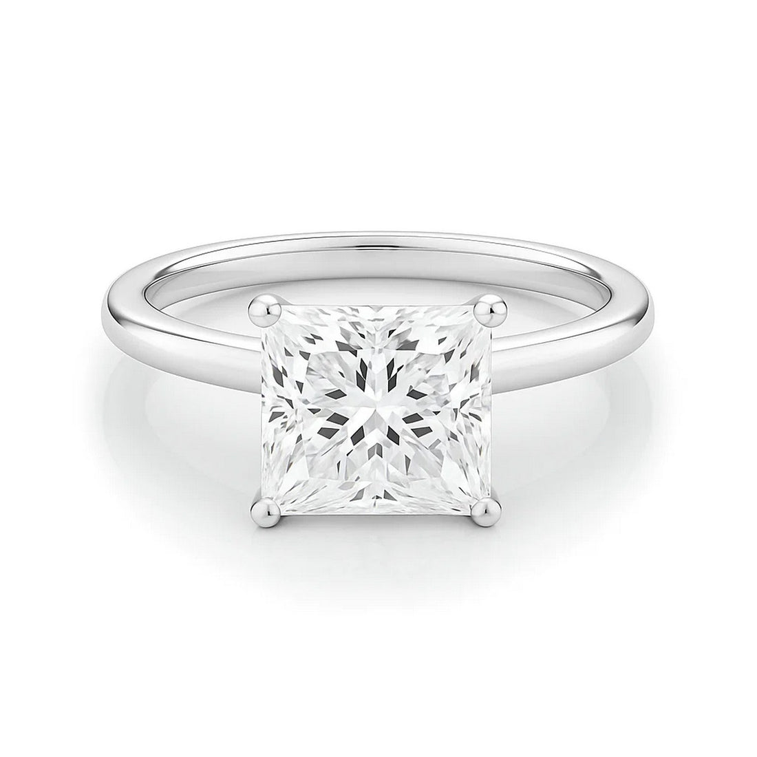 3 Carat Princess Lab Grown IGI G/VS1 Diamond Solitaire Ring in 14K White Gold