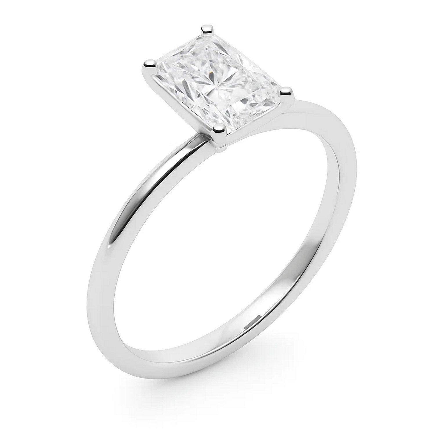 5 Carat Radiant Lab Grown IGI G/VS1 Diamond Solitaire Ring in 10K White Gold
