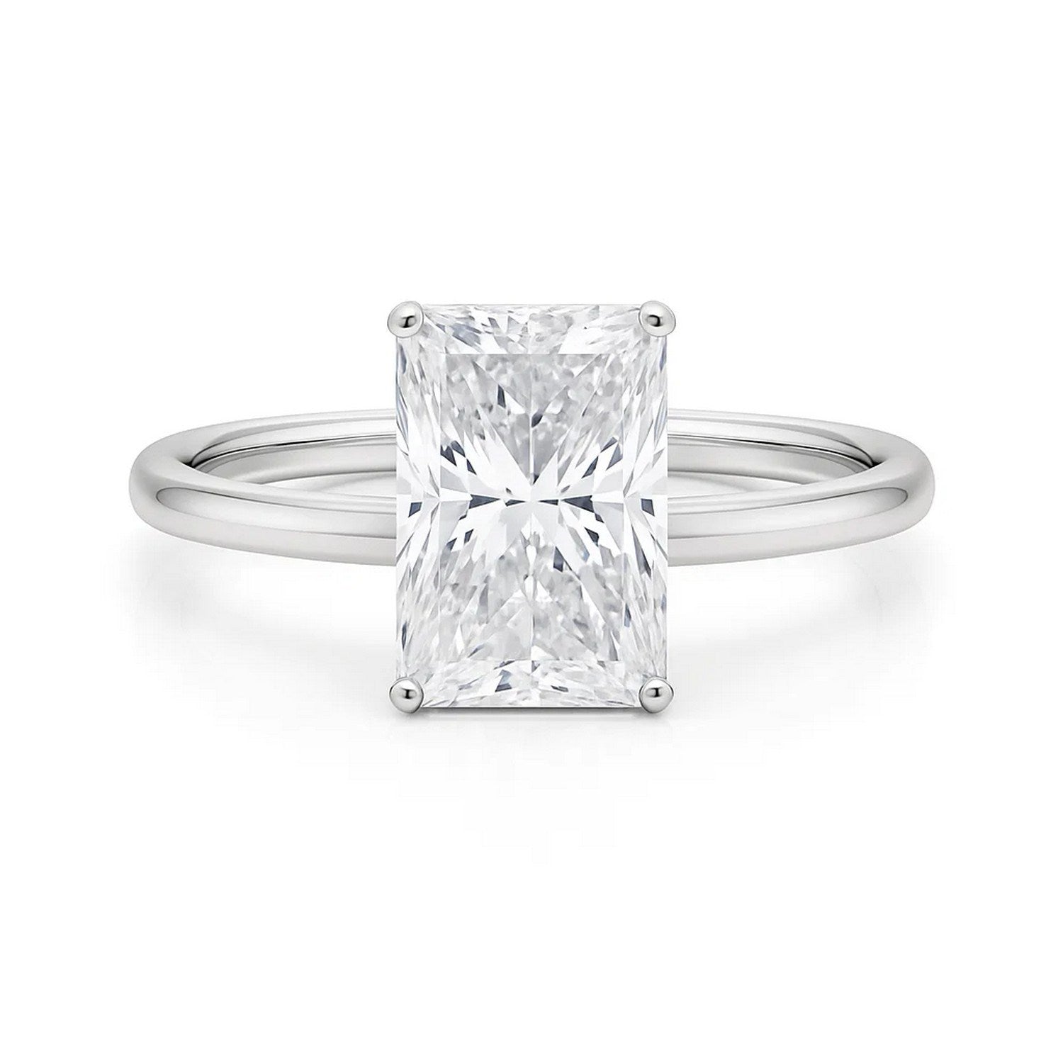 5 Carat Radiant Lab Grown IGI G/VS1 Diamond Solitaire Ring in 10K White Gold