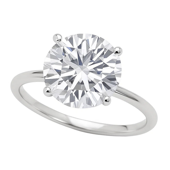 5 Carat Round Lab Grown IGI G/VS1 Diamond Solitaire Ring in 10K White Gold