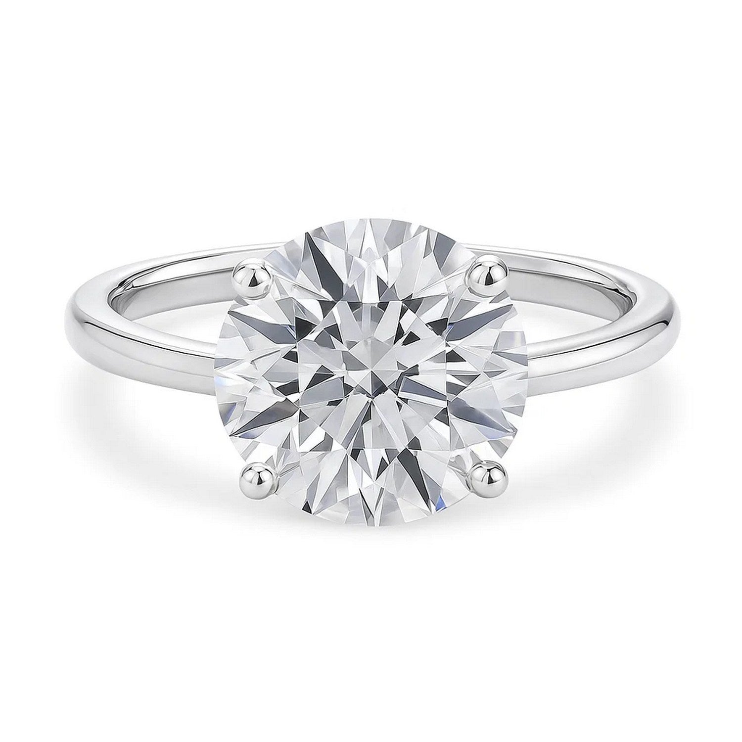 5 Carat Round Lab Grown IGI G/VS1 Diamond Solitaire Ring in 10K White Gold