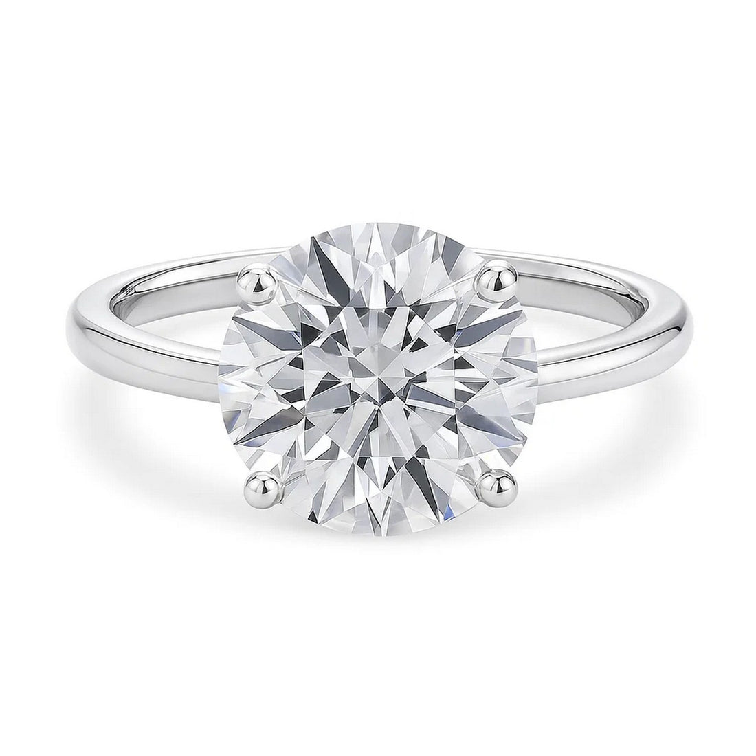 5 Carat Round Lab Grown IGI G/VS1 Diamond Solitaire Ring in 10K White Gold