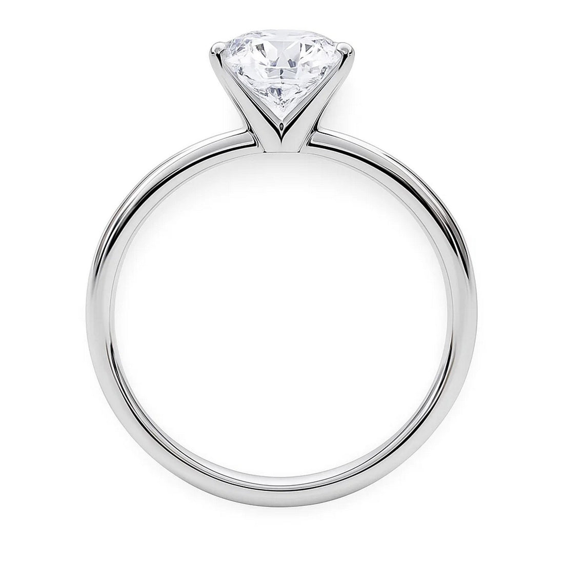 5 Carat Round Lab Grown IGI G/VS1 Diamond Solitaire Ring in 14K White Gold