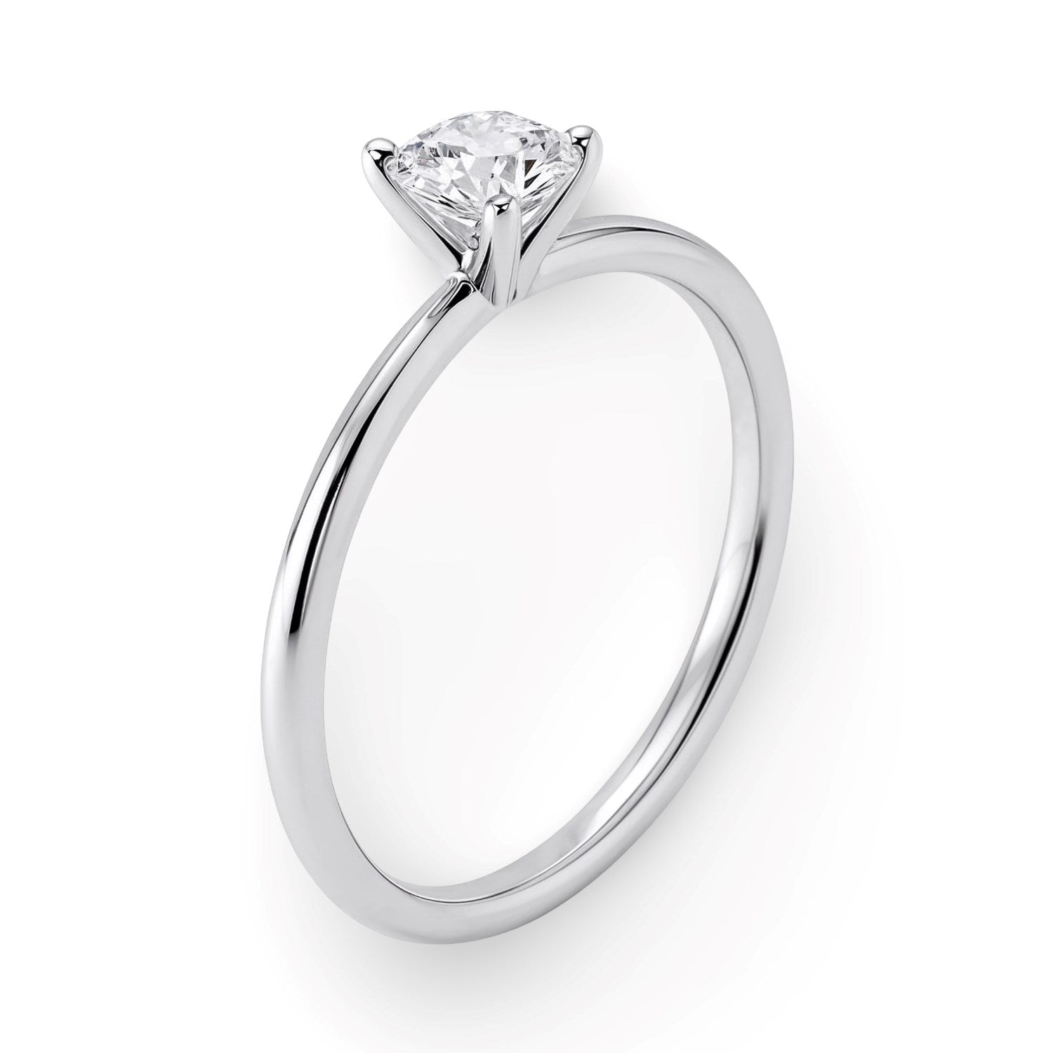 3/4 Carat Round Lab Grown IGI G/VS1 Diamond Solitaire Ring in Sterling Silver