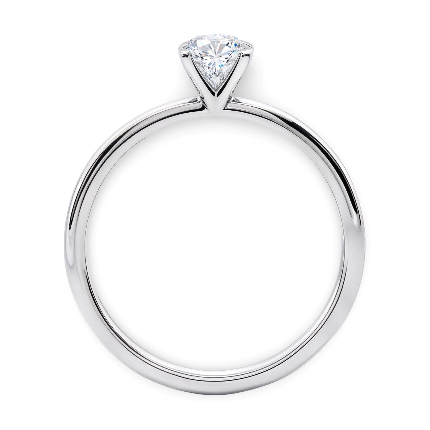 3/4 Carat Round Lab Grown IGI G/VS1 Diamond Solitaire Ring in Sterling Silver