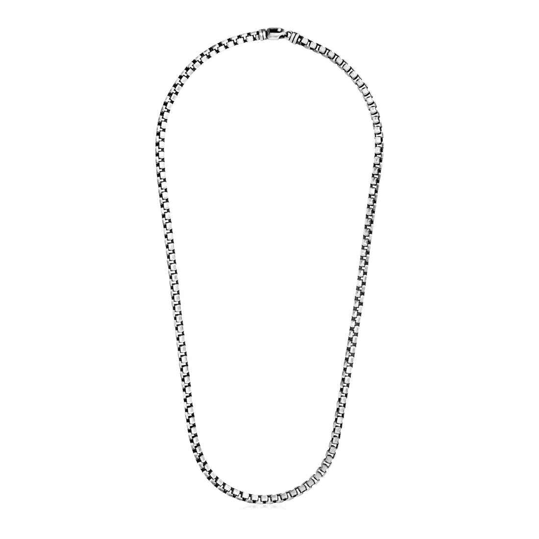 Collier en argent sterling finition canon de fusil à maillons ronds