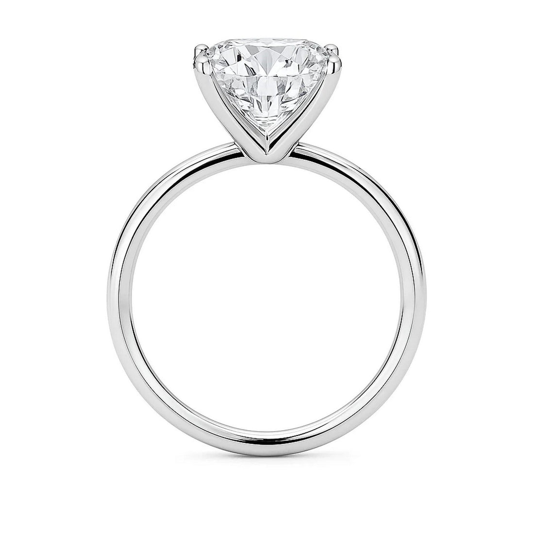 5 Carat Cushion Lab Grown IGI G/VS1 Diamond Solitaire Ring in 14K White Gold