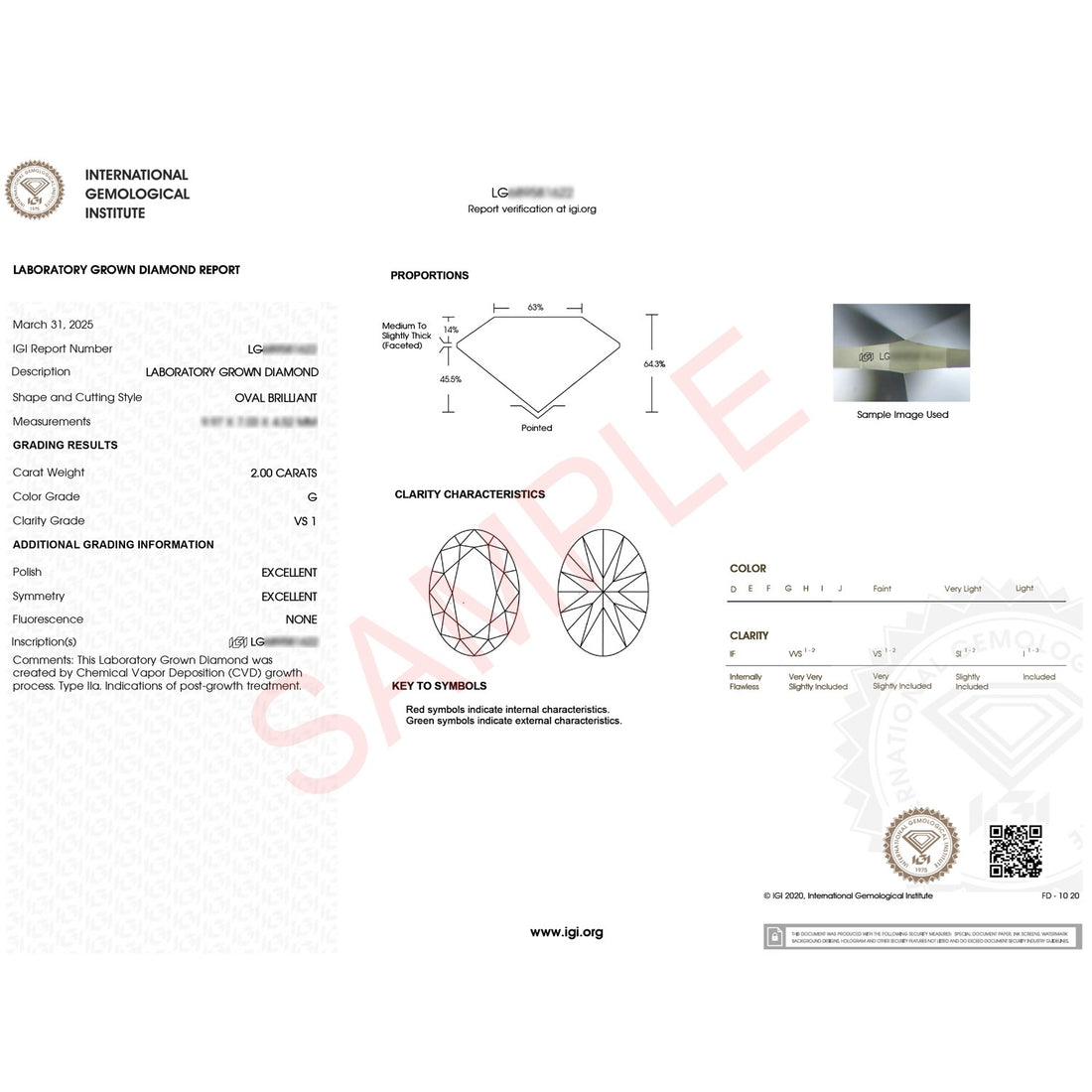 2 Carat Oval Lab Grown IGI G/VS1 Diamond Solitaire Ring in 14K White Gold