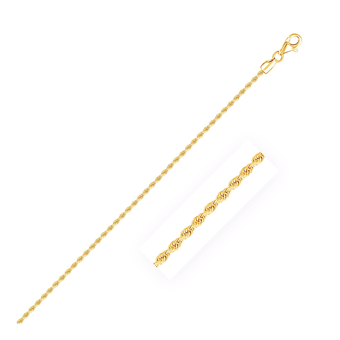 Bracelet de cheville en or jaune 10 carats, 2 mm, à motif diamant.