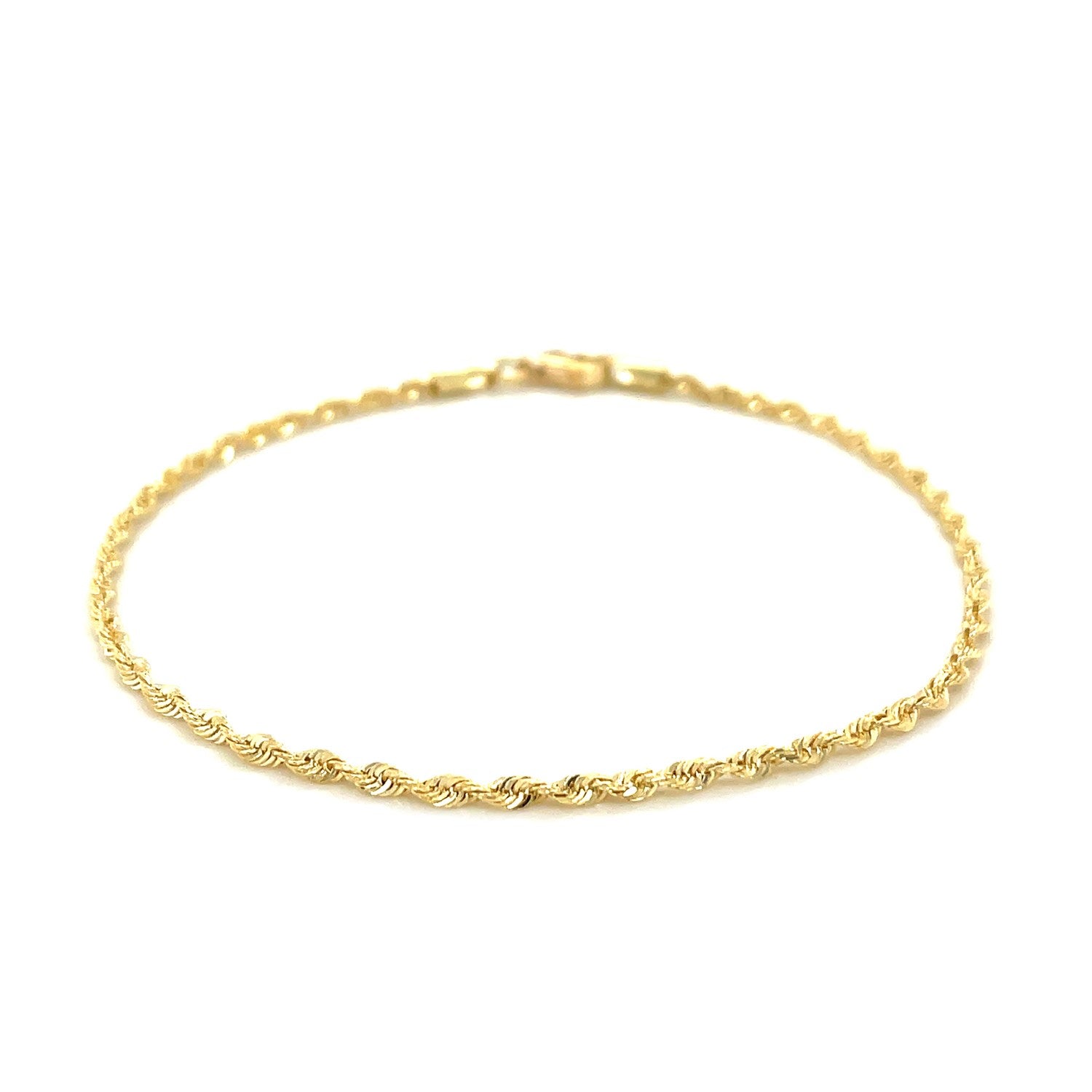 Bracelet de cheville en or jaune 10 carats, 2 mm, à motif diamant.