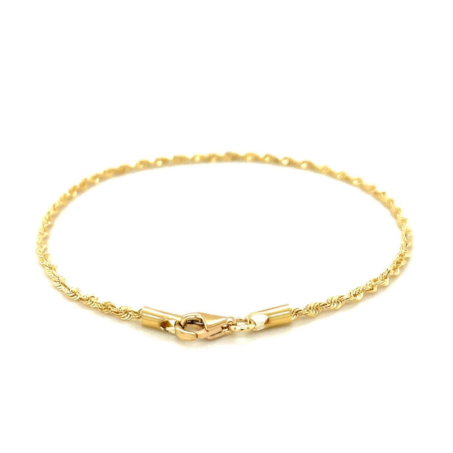 Bracelet de cheville en or jaune 10 carats, 2 mm, à motif diamant.