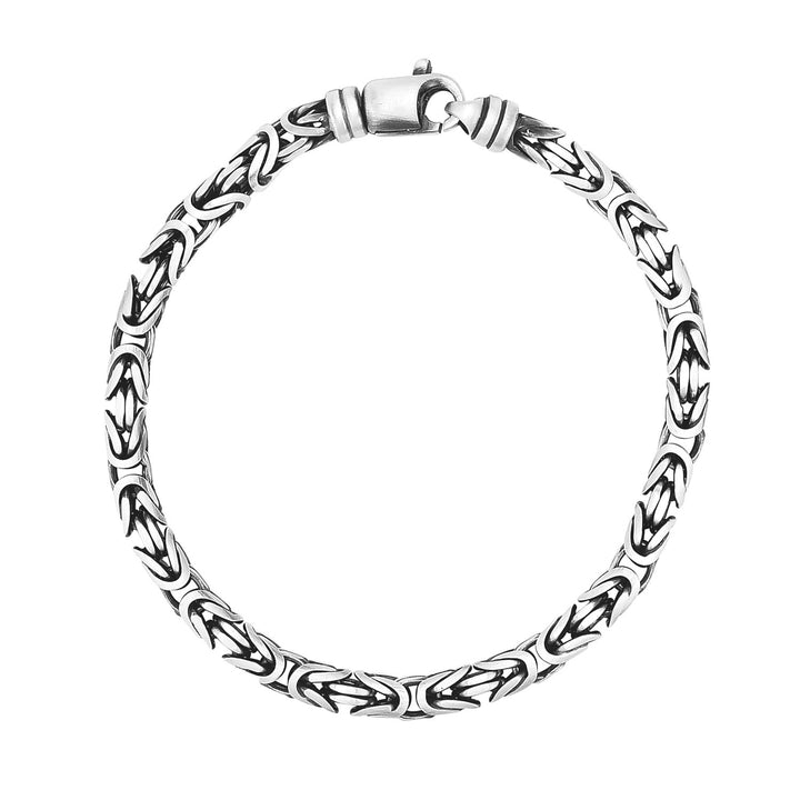 Bracelet chaîne byzantine en argent sterling finition canon de fusil (5,00 mm)