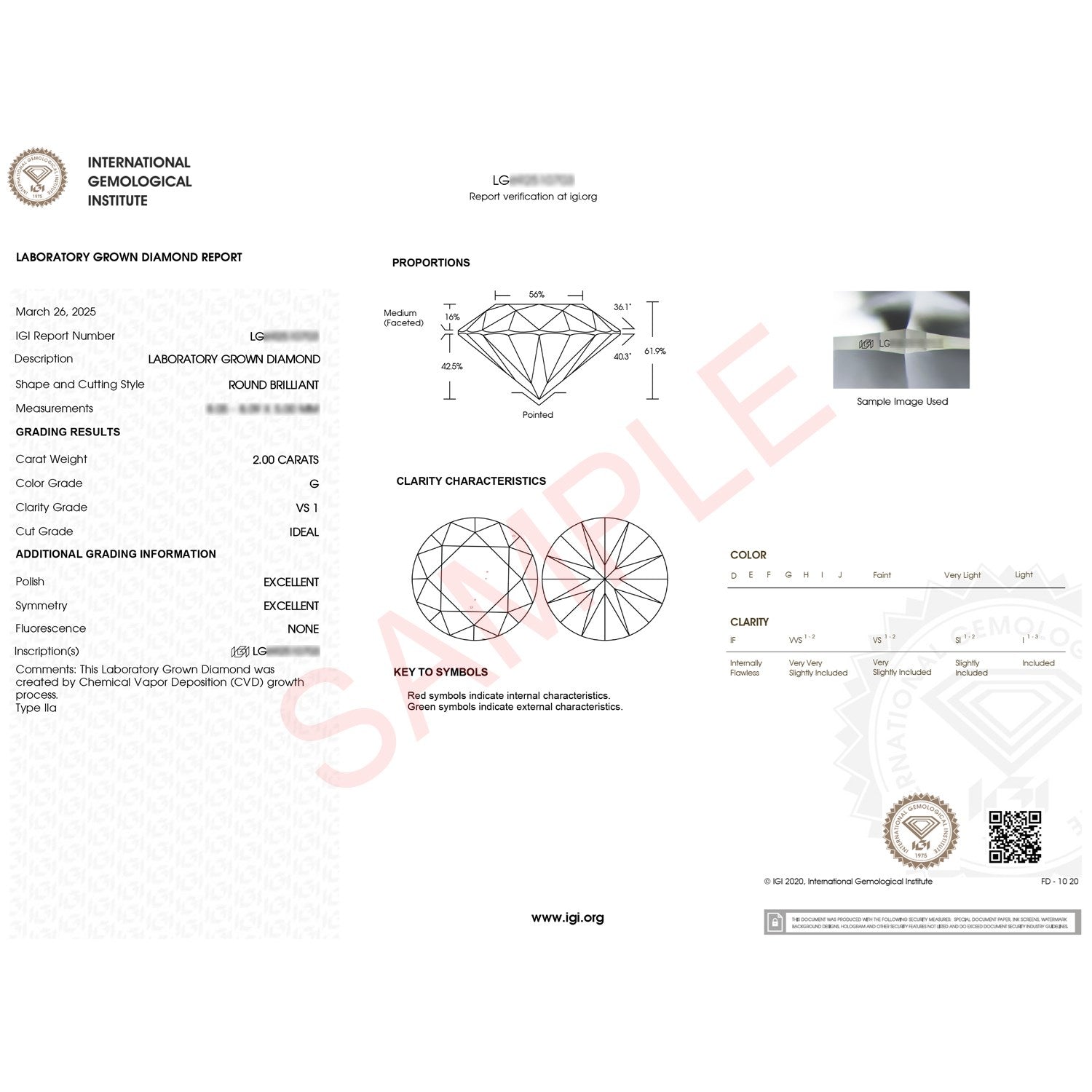 2 Carat Round Lab Grown IGI G/VS1 Diamond Solitaire Ring in 10K White Gold