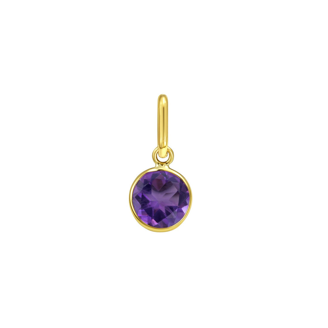Pendentif en or jaune 14 carats avec améthyste ronde