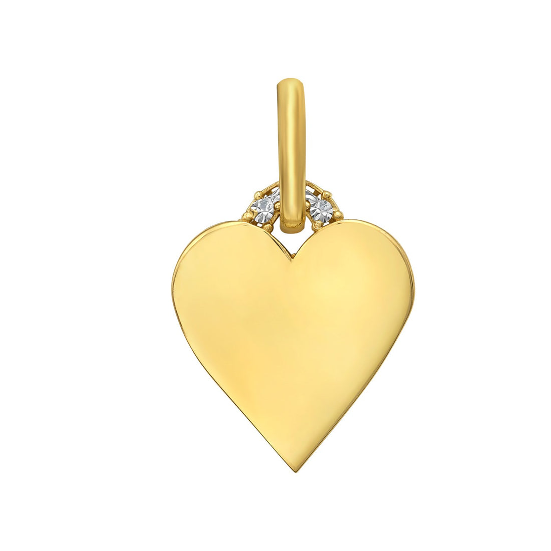 Pendentif cœur en or jaune 14 carats poli