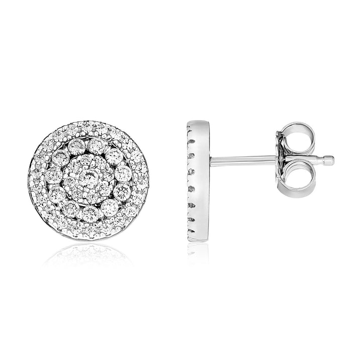 Boucles d'oreilles en argent sterling style halo avec zircone cubique