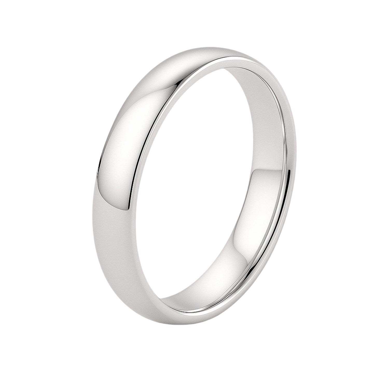 14k White Gold Comfort Fit Wedding Band(4.00 mm)