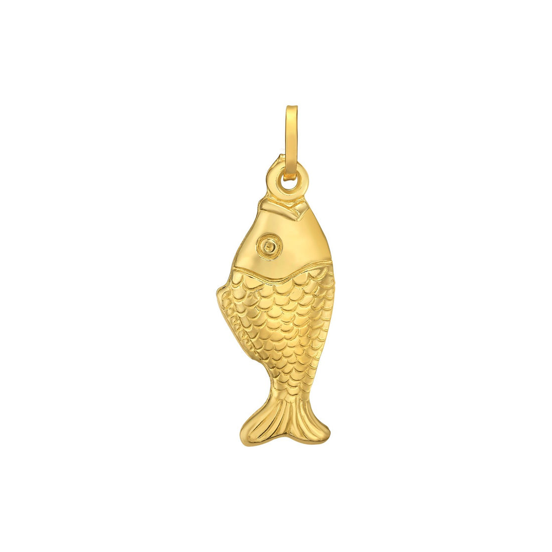 Pendentif en forme de poisson en or jaune 14 carats poli