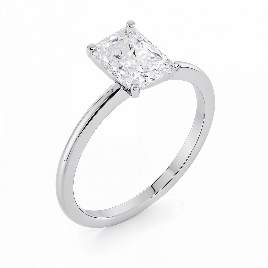 2 Carat Radiant Lab Grown IGI G/VS1 Diamond Solitaire Ring in 14K White Gold