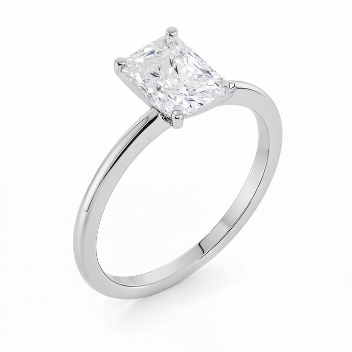 2 Carat Radiant Lab Grown IGI G/VS1 Diamond Solitaire Ring in 14K White Gold