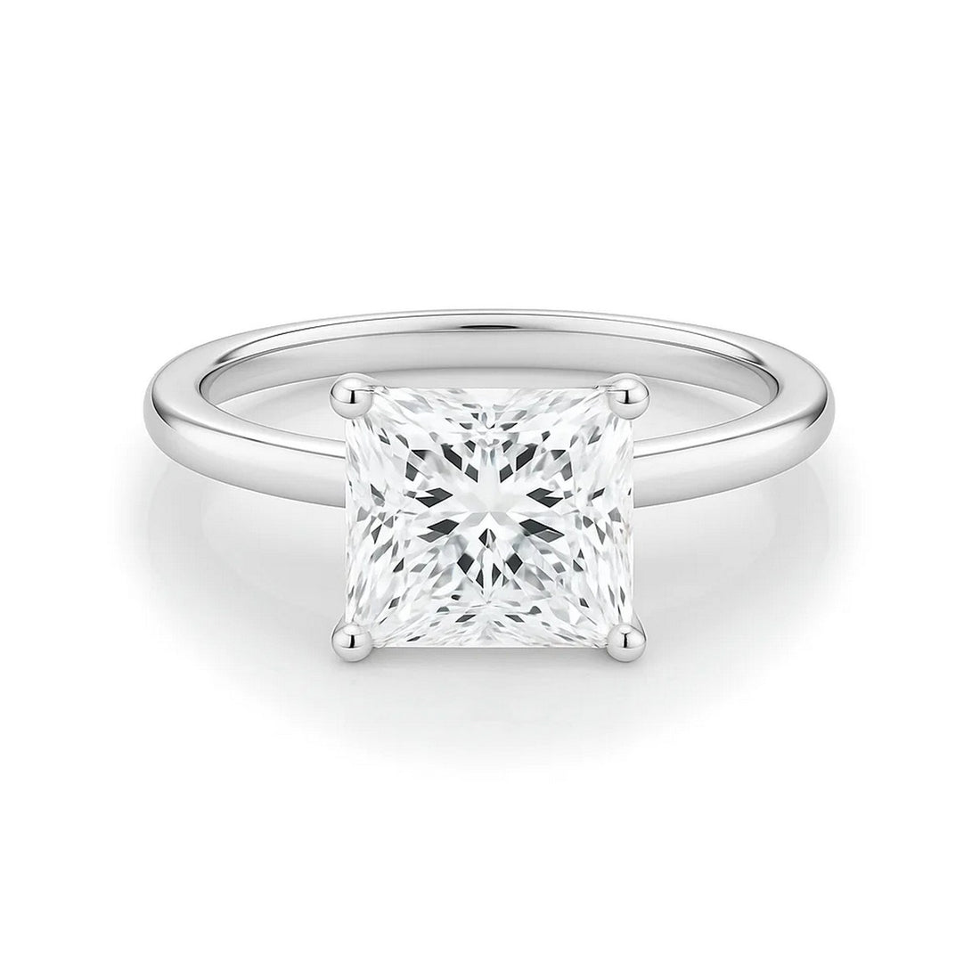 2 Carat Princess Lab Grown IGI G/VS1 Diamond Solitaire Ring in 10K White Gold