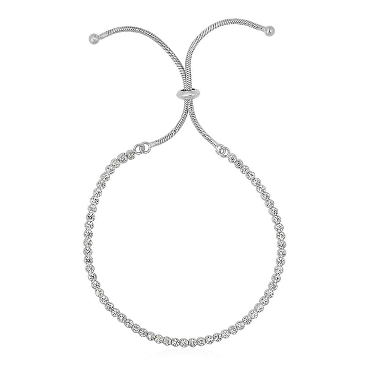 Bracelet ajustable de style tennis avec zircon cubique en argent sterling (4,00 mm)