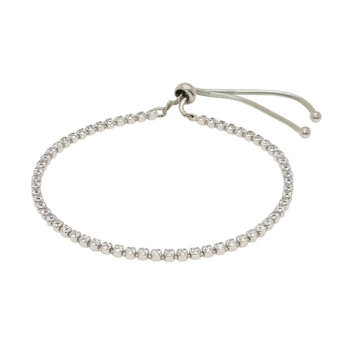 Bracelet ajustable de style tennis avec zircon cubique en argent sterling (4,00 mm)