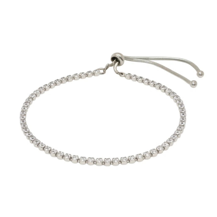 Bracelet ajustable de style tennis avec zircon cubique en argent sterling (4,00 mm)
