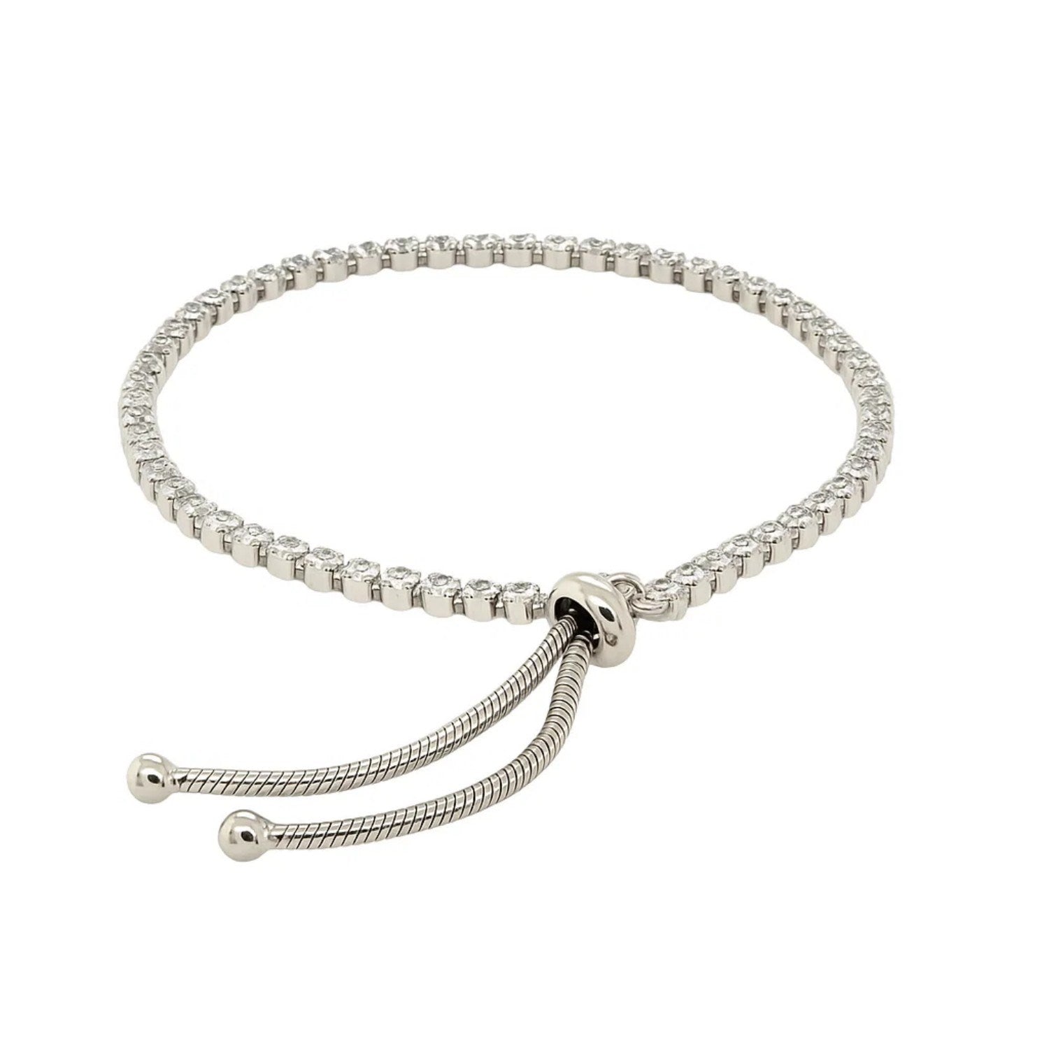 Bracelet ajustable de style tennis avec zircon cubique en argent sterling (4,00 mm)