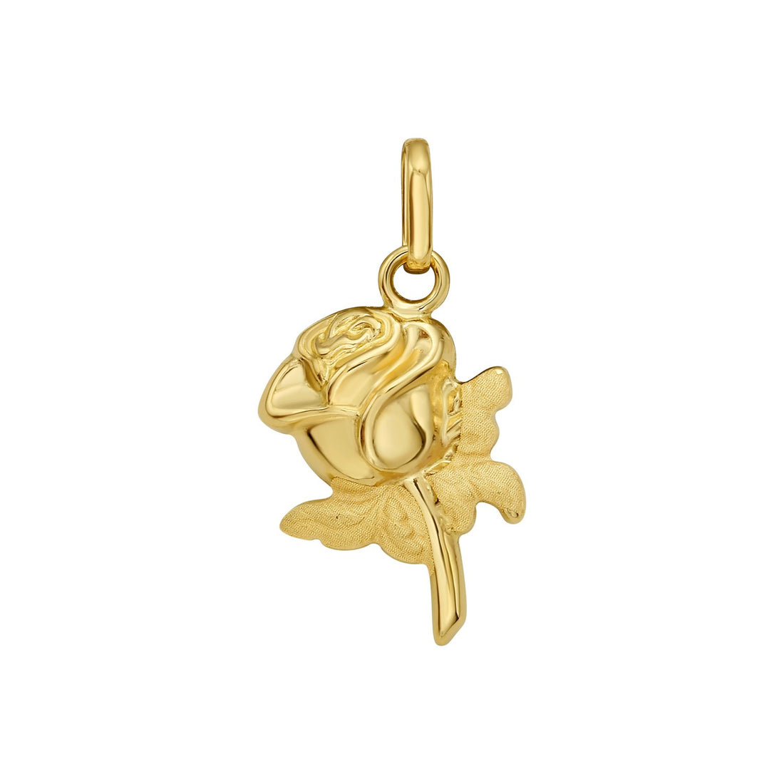 Pendentif breloque rose en or jaune 14 carats poli