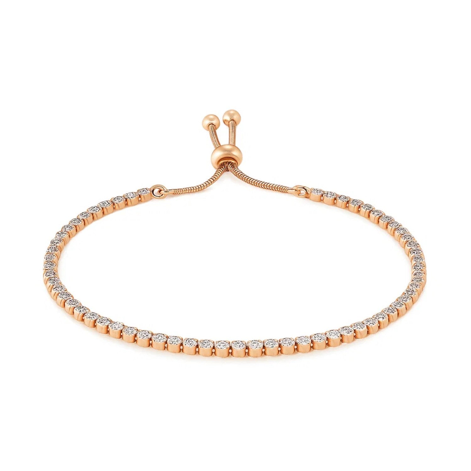 Bracelet ajustable de style tennis avec zircon cubique en argent sterling (5,10 mm)