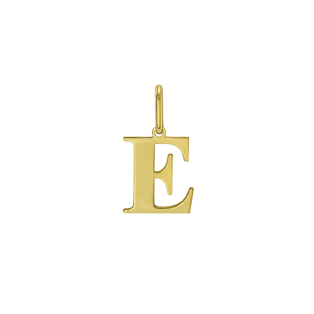 14K Yellow Gold Initial E Charm Pendant