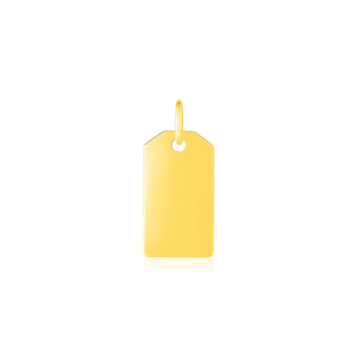 Pendentif étiquette en or jaune 14 carats