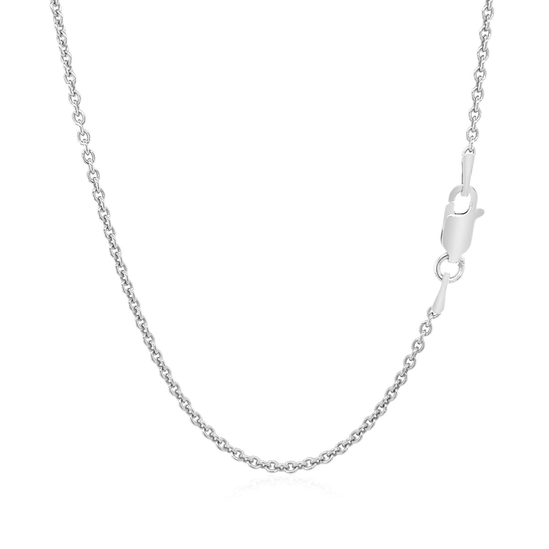 Sterling zilveren rhodium-geplateerde ronde kabelketting (1,80 mm)