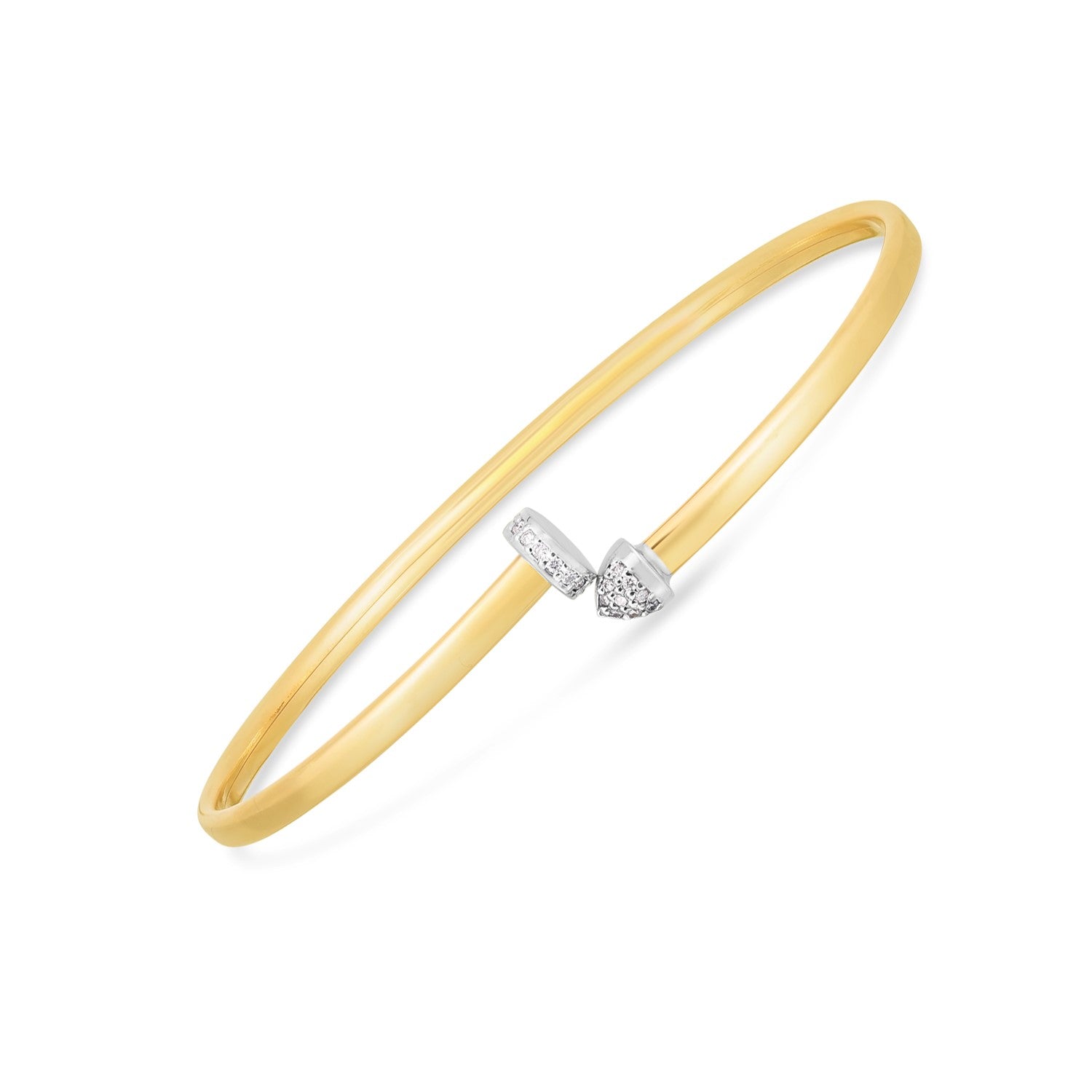 14k tweekleurige gouden armband met diamanten hardware (3,00 mm)