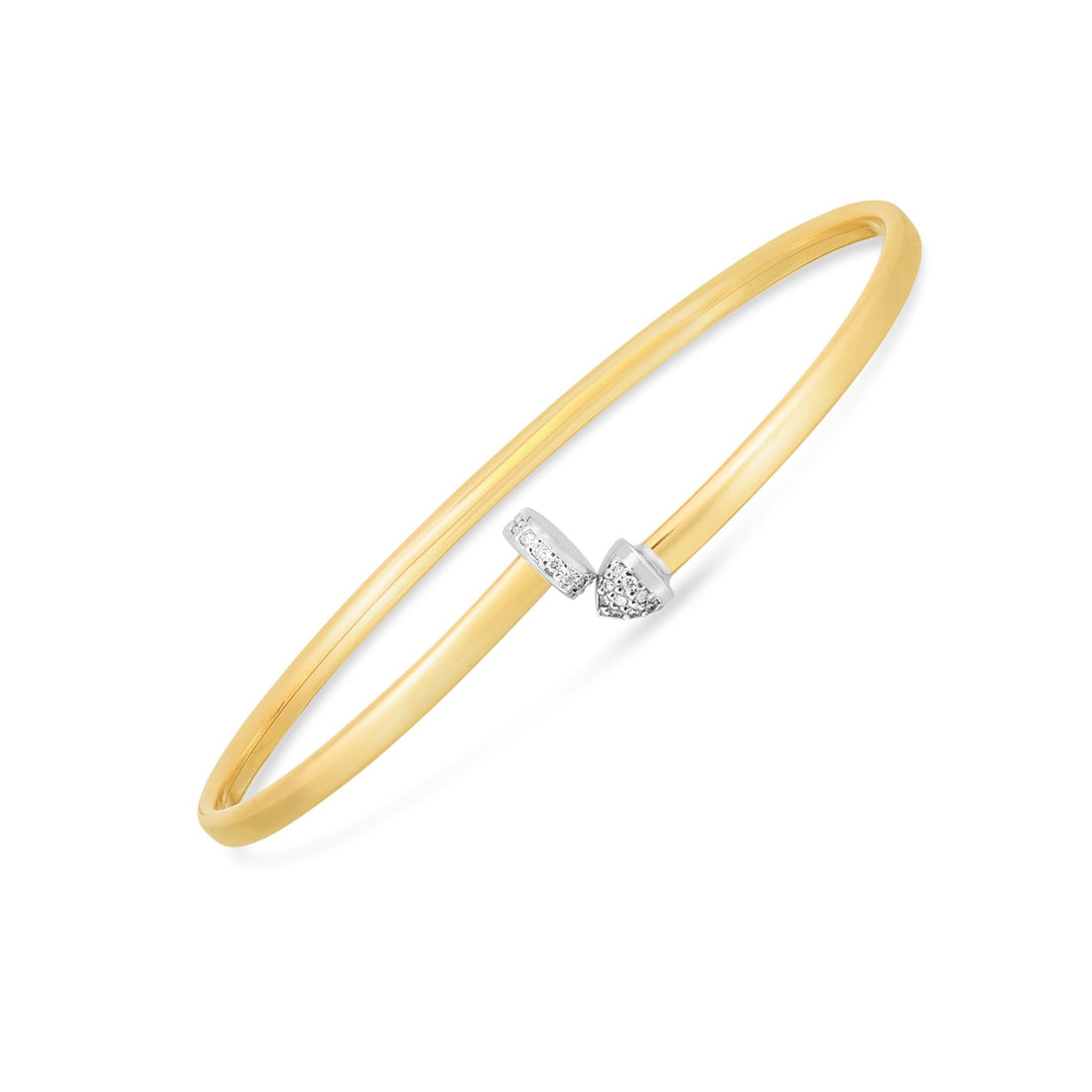 14k tweekleurige gouden armband met diamanten hardware (3,00 mm)