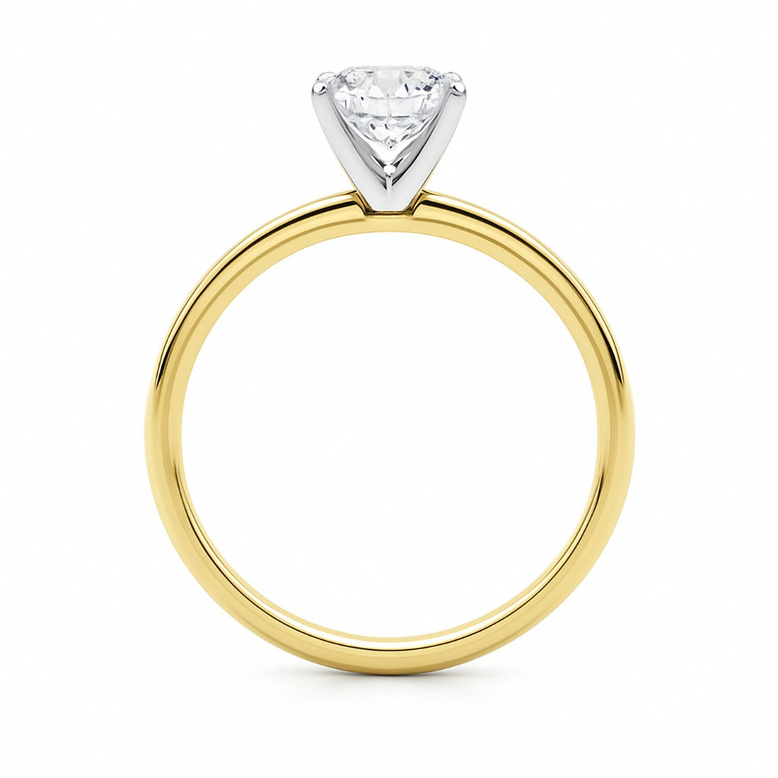 1 Carat Cushion Lab Grown IGI G/VS1 Diamond Solitaire Ring in 10K Yellow Gold
