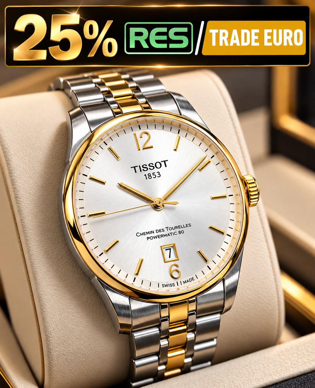 Tissot Chemin des Tourelles Powermatic 80 – Tijdloze Zwitserse elegantie - 25% RES/TRADE EURO