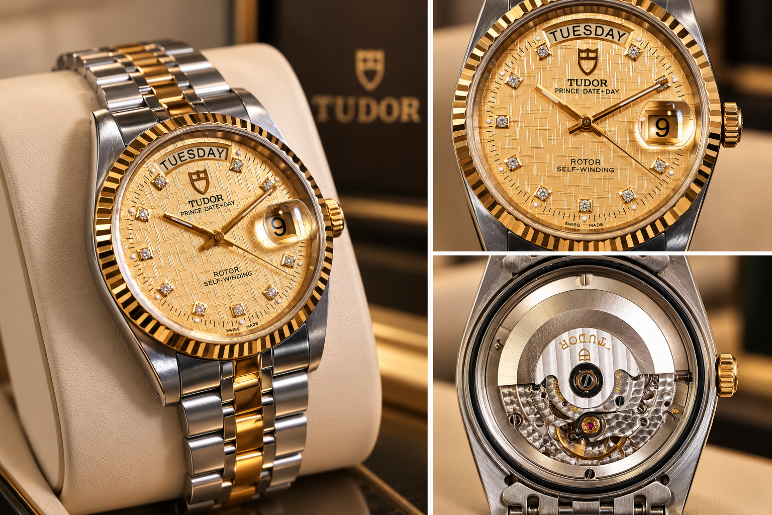 Tudor Prince Date+Day 36 mm – Ref. 76213 – Diamond Linen Dial – Vintage - 50% RES/TRADE EURO