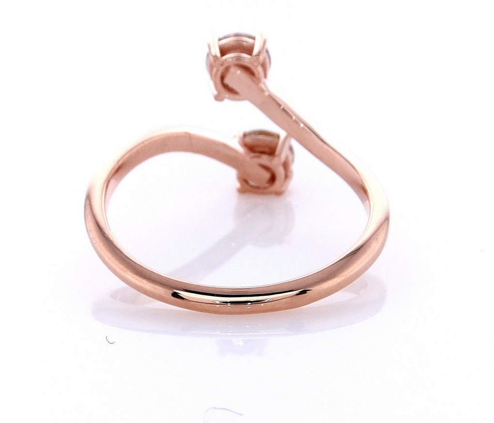 Ring - 14 karaat Roségoud - 0.76ct. Natuurlijke Diamant