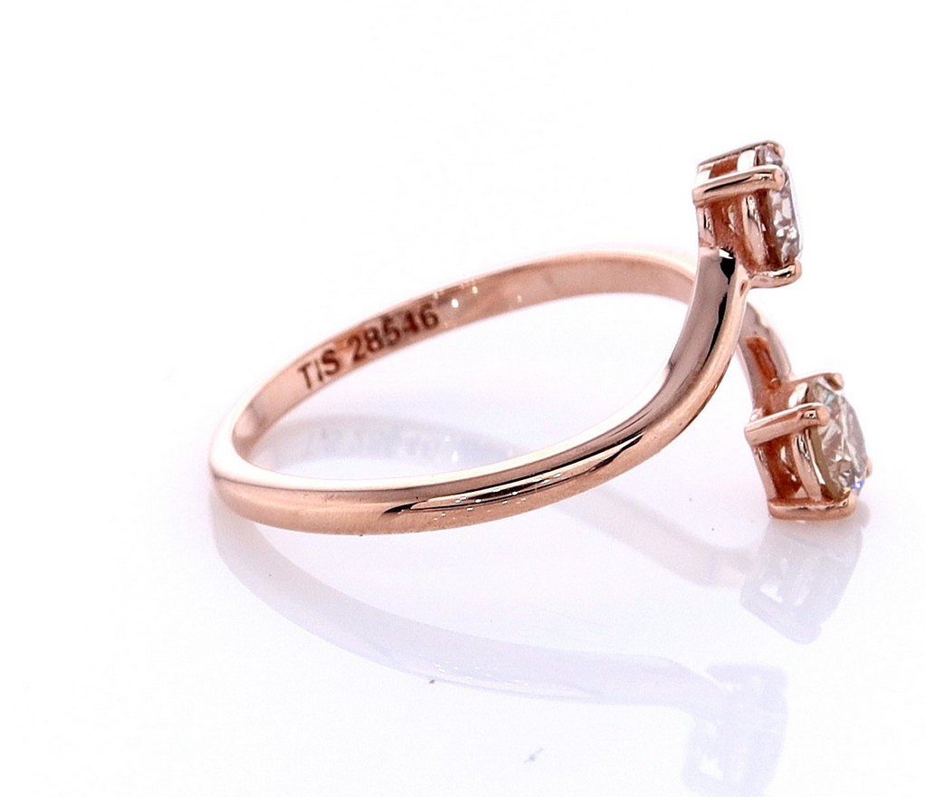 Ring - 14 karaat Roségoud - 0.76ct. Natuurlijke Diamant